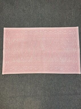 Anthropologie Blush Pink Geometric Textured Bath Mat